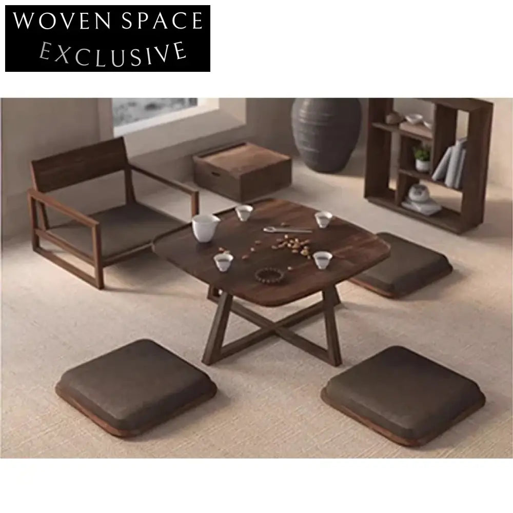 Handcrafted Antique Solid Elm Wood Wabi Sabi Lounge Chair