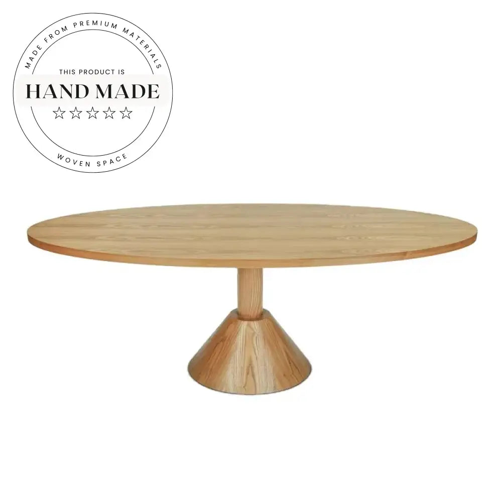 Handcrafted French Vintage Solid Wood Oval Six Seater Dining Table