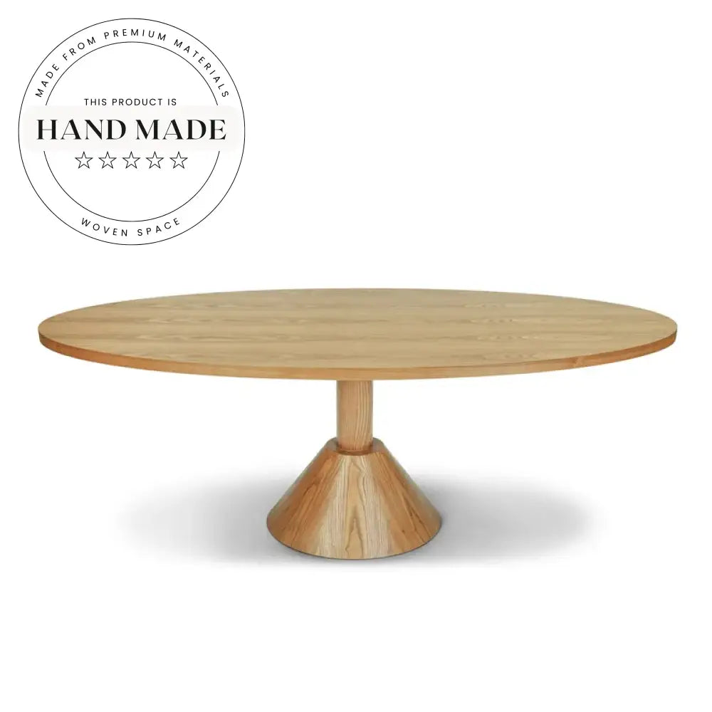 Handcrafted French Vintage Solid Wood Oval Six Seater Dining Table
