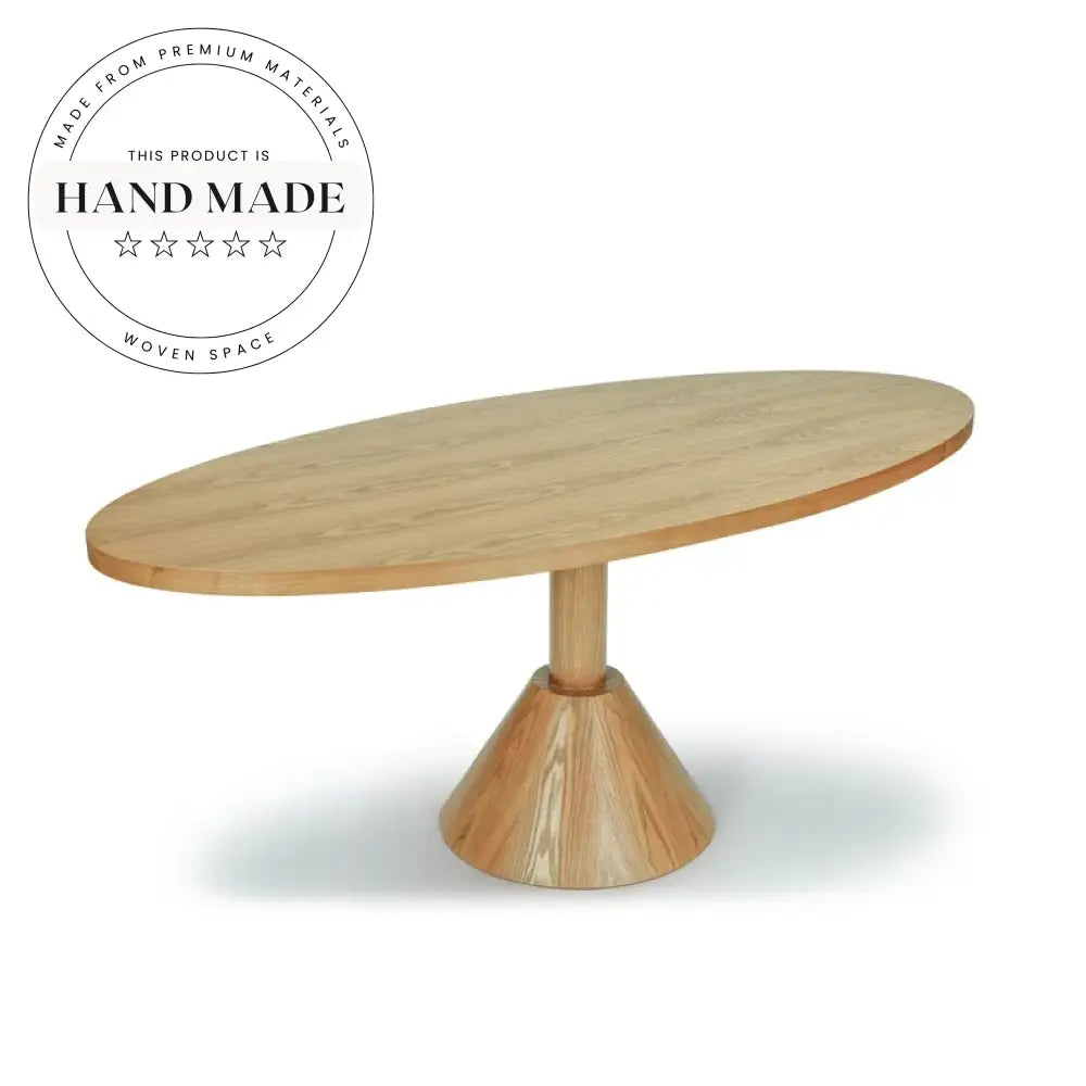 Handcrafted French Vintage Solid Wood Oval Six Seater Dining Table