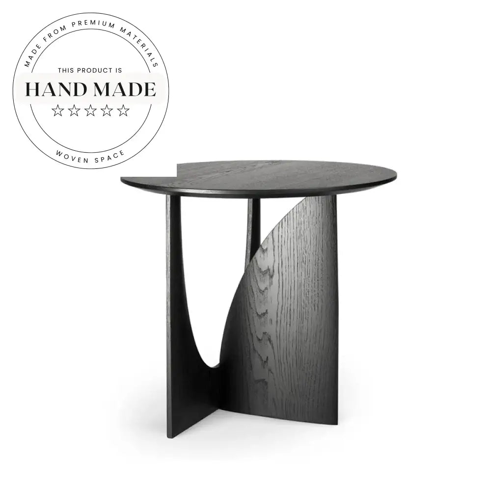 Handcrafted Modern Nordic Solid Wood Geometric Round Side Table