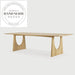 Handcrafted Natural Oak Solid Wood Rectangular Modern Dining Table