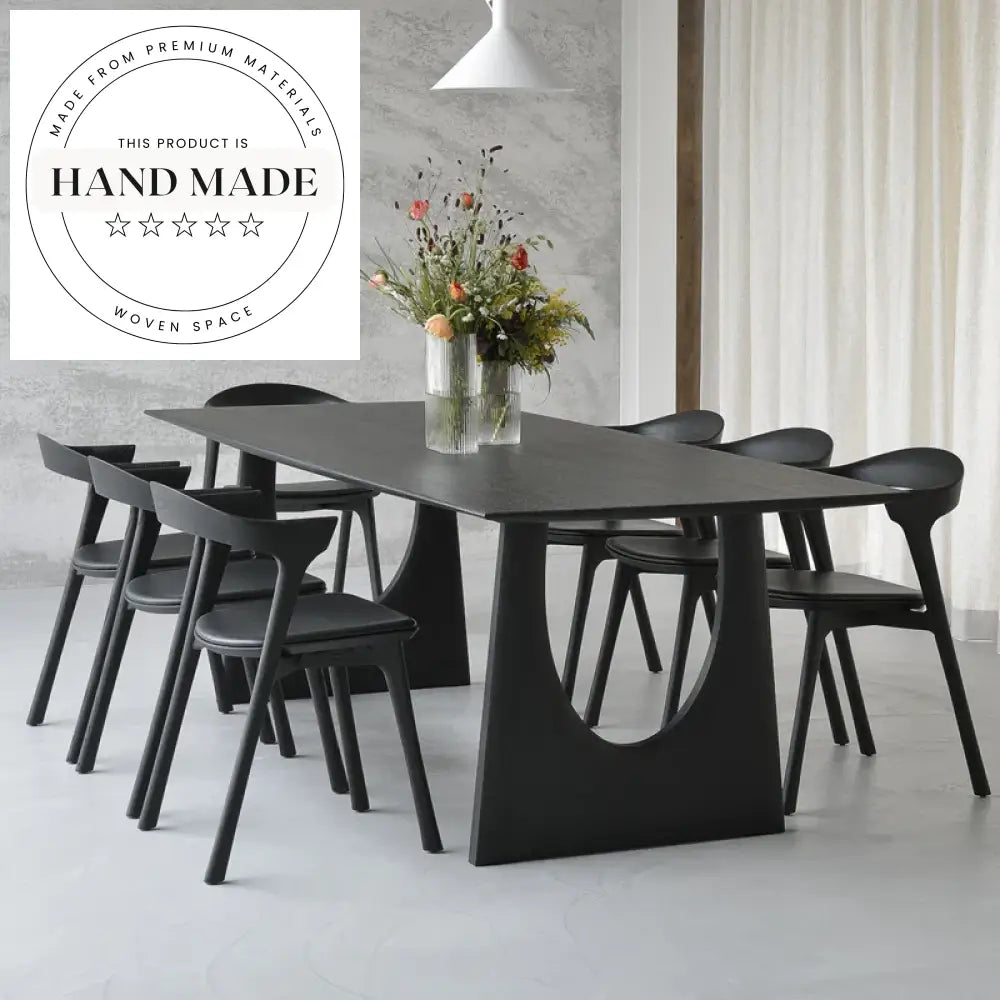 Handcrafted Natural Oak Solid Wood Rectangular Modern Dining Table