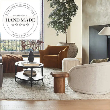 Handcrafted Natural Solid Oak Midcentury Modern Accent Side Table