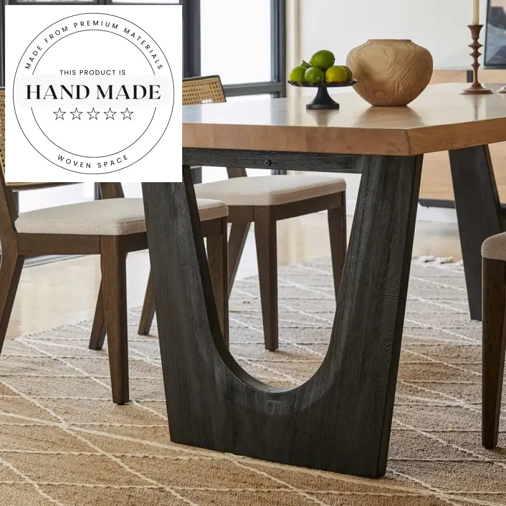 Handcrafted Natural Solid Wood Integrated Board 6-Seater Dining Table