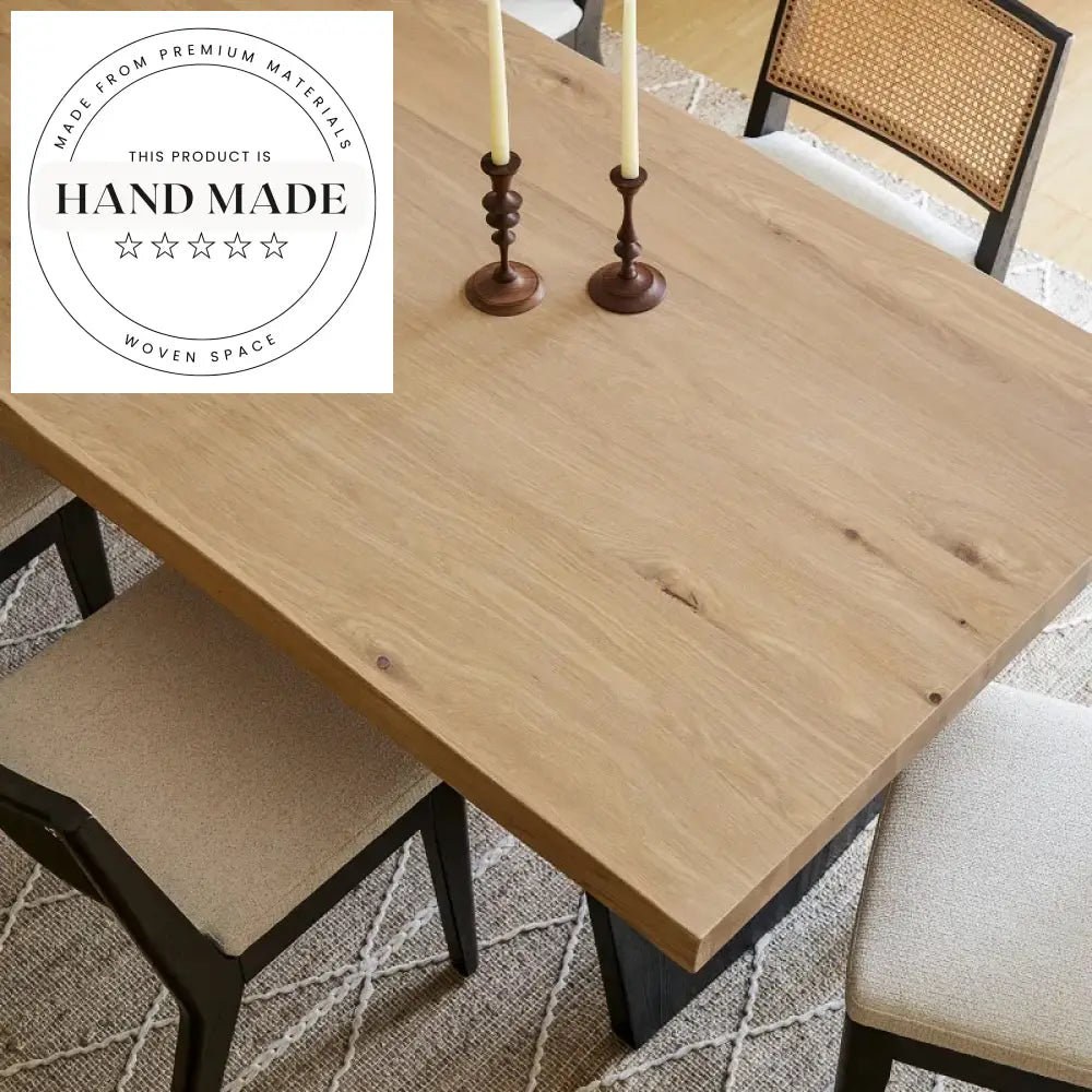 Handcrafted Natural Solid Wood Integrated Board 6-Seater Dining Table