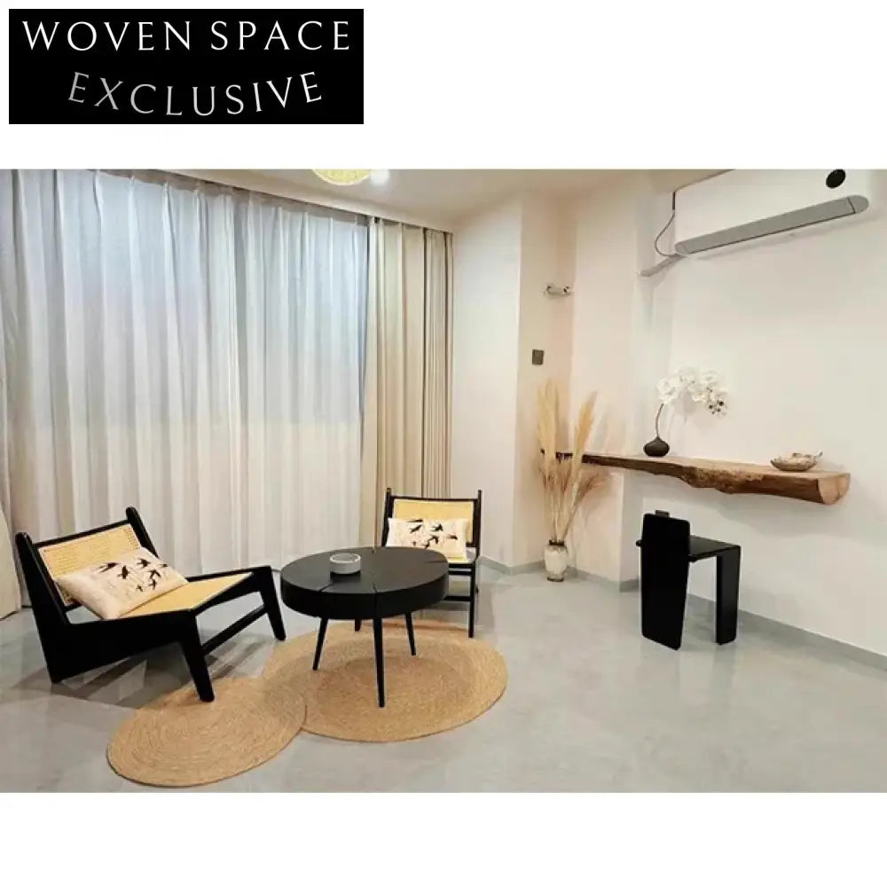 Handcrafted Organic Walnut Wood Wabi Sabi Style Silent Wind Coffee Table