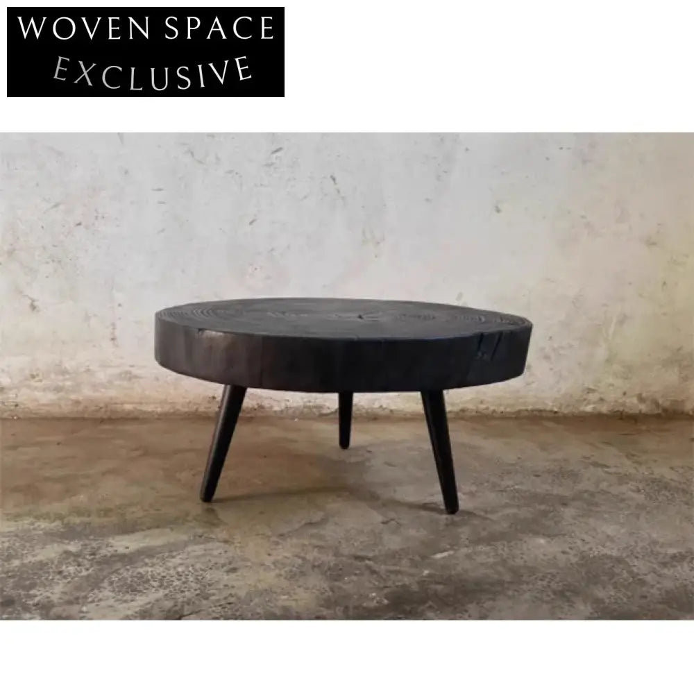 Handcrafted Organic Walnut Wood Wabi Sabi Style Silent Wind Coffee Table