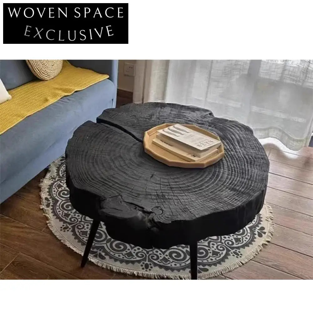 Handcrafted Organic Walnut Wood Wabi Sabi Style Silent Wind Coffee Table