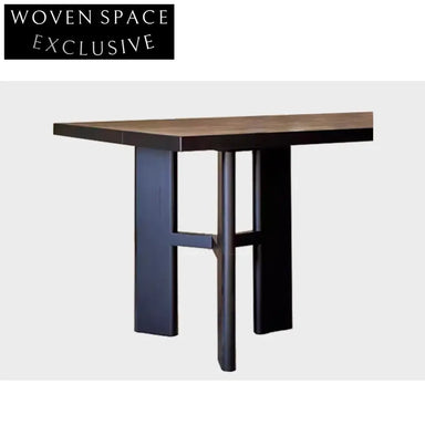 Handcrafted Solid Elm Rectangle Wabi Sabi Style Dining Table