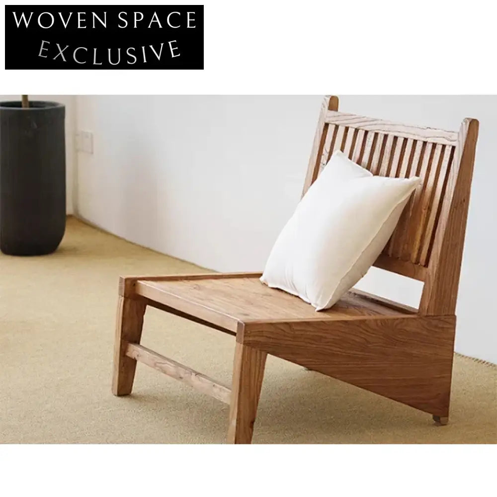 Handcrafted Solid Elm Wood Wabi-Sabi Style Kangaroo Dining Chair