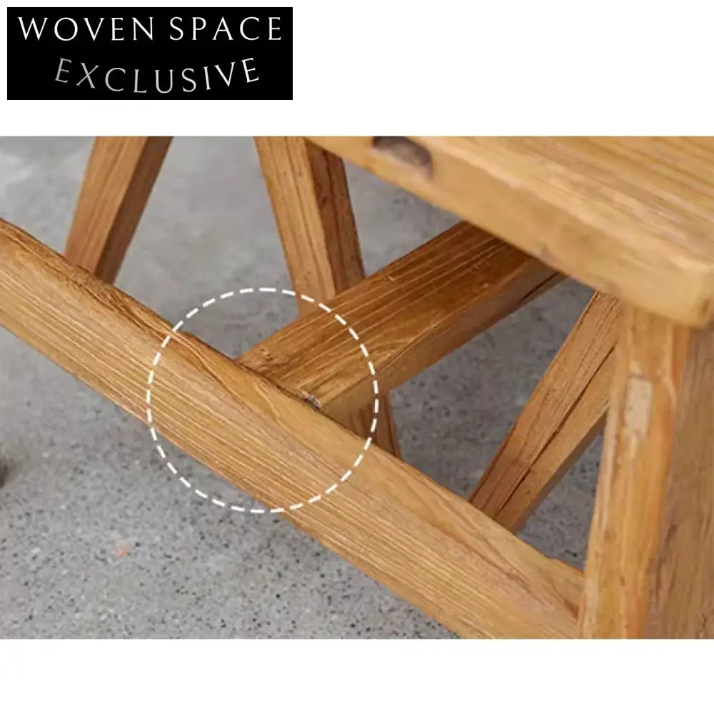 Handcrafted Solid Wood Wabi Sabi Antique Oriental Dining Table