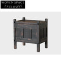 Handcrafted Vintage Aged Solid Wood Wabi Sabi Bedroom Nightstand