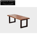 Handcrafted Wabi Sabi Aged Solid Wood Contemporary Dining Table