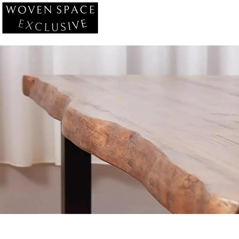 Handcrafted Wabi Sabi Aged Solid Wood Contemporary Dining Table