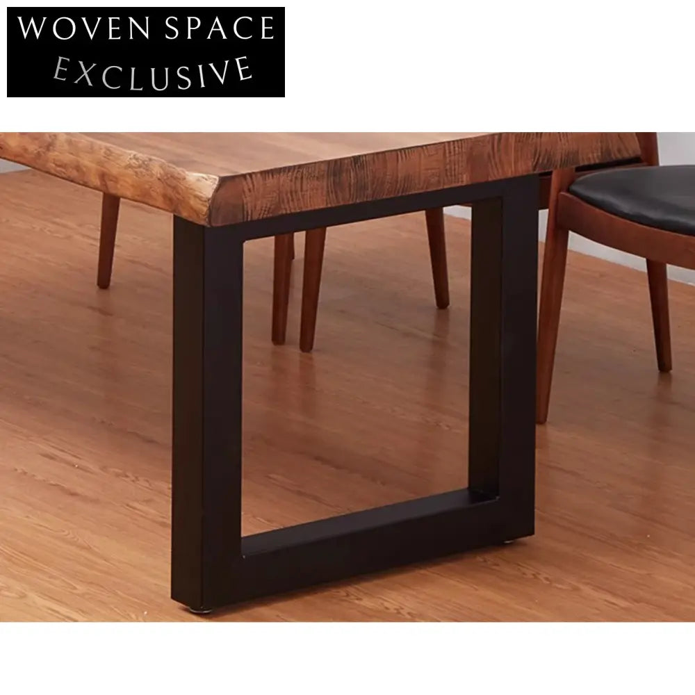 Handcrafted Wabi Sabi Aged Solid Wood Contemporary Dining Table