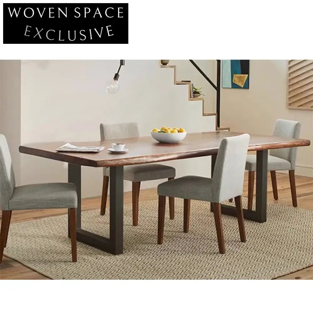 Handcrafted Wabi Sabi Aged Solid Wood Contemporary Dining Table