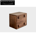 Handcrafted Wabi Sabi Aged Solid Wood Vintage Border Bedside Table