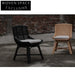Handcrafted Wabi Sabi Solid Elm Wood Fabric Upholstered Dining Chair