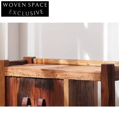 Handcrafted Wabi Sabi Solid Maple Wood Bedside Accent Cabinet