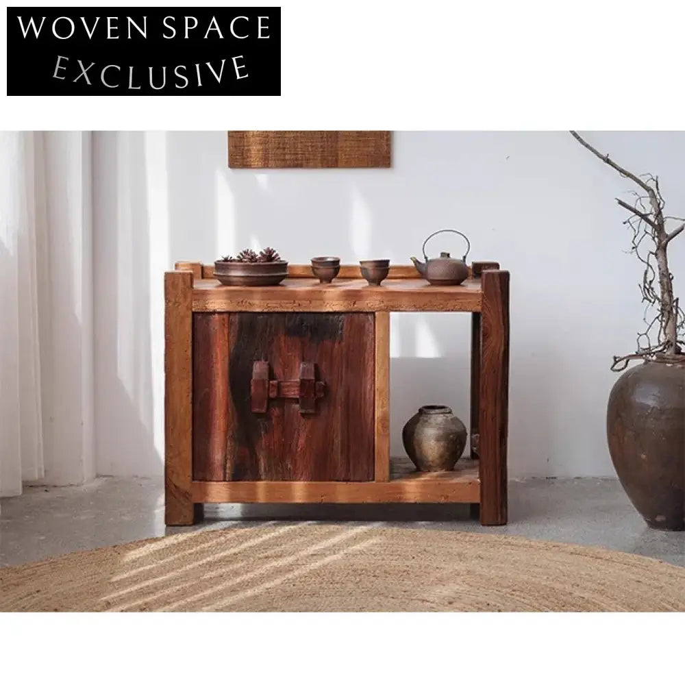 Handcrafted Wabi Sabi Solid Maple Wood Bedside Accent Cabinet