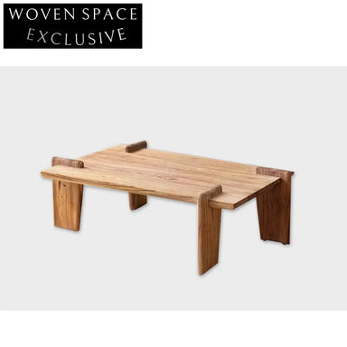 Handmade Aged Solid Elm Wood Rustic Wabi Sabi Coffee Table