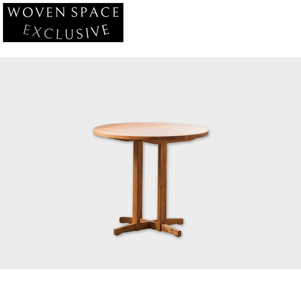 Handmade Antique Aged Solid Wood Round Bistro Dining Table