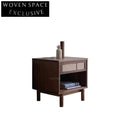 Handmade Black Walnut Wabi Sabi Solid Wood Bedside Nightstand