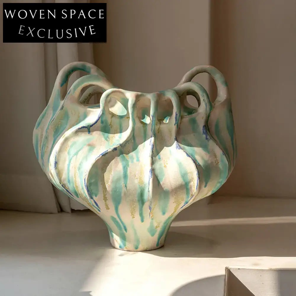 Handmade Ceramic Retro Terracotta Decorative Flower Vase Set for Home Decor