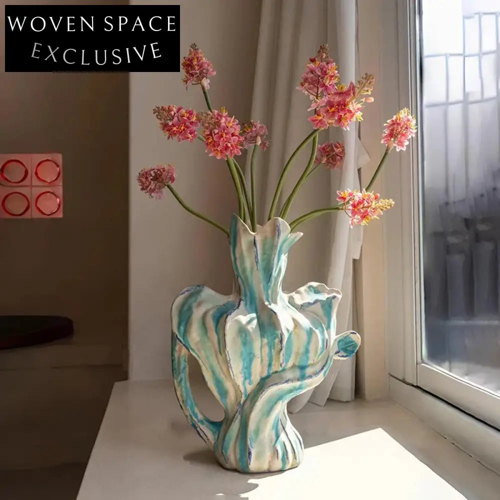 Handmade Ceramic Retro Terracotta Decorative Flower Vase Set for Home Decor