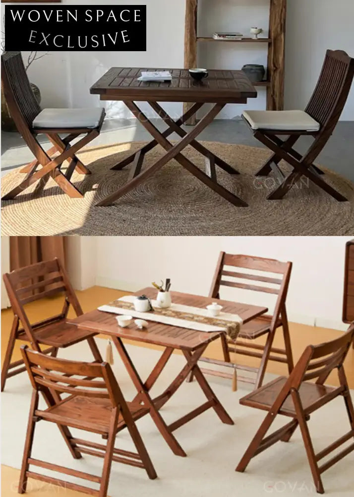 Handmade Contemporary Antique Style Square Aged Solid Wood Dining Table