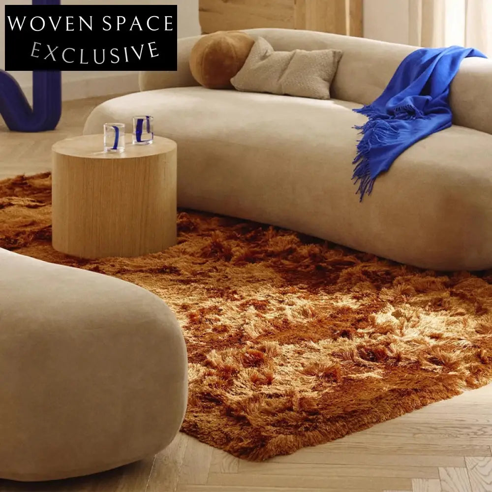 Handmade Cream Abstract Modern Pattern Area Rug for Living Room Bedroom Decor