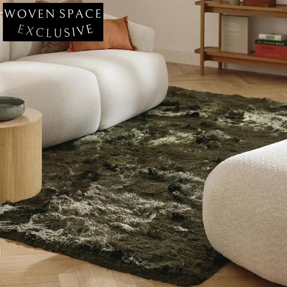 Handmade Cream Abstract Modern Pattern Area Rug for Living Room Bedroom Decor