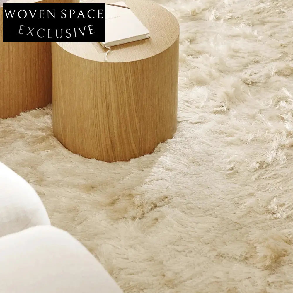 Handmade Cream Abstract Modern Pattern Area Rug for Living Room Bedroom Decor