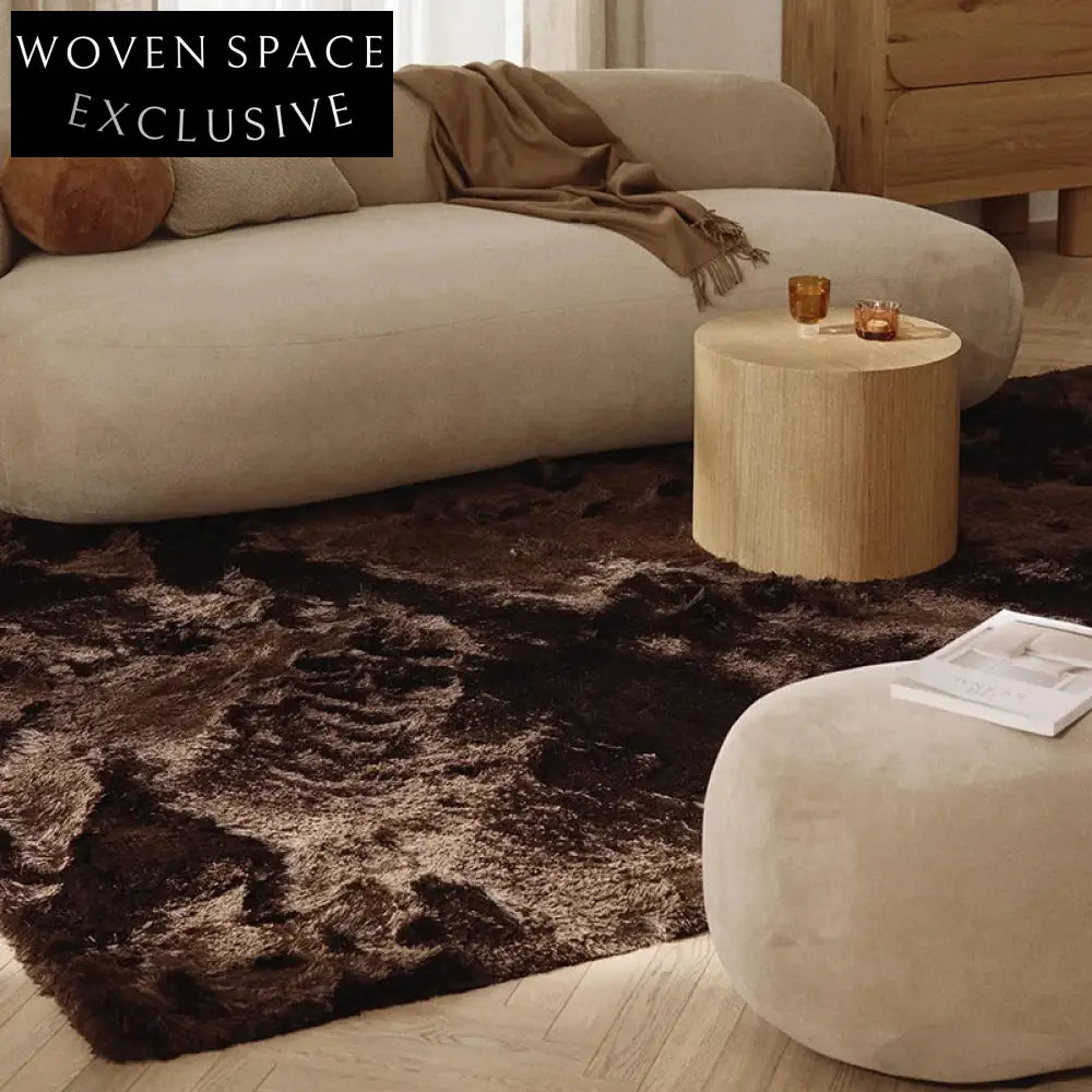 Handmade Cream Abstract Modern Pattern Area Rug for Living Room Bedroom Decor
