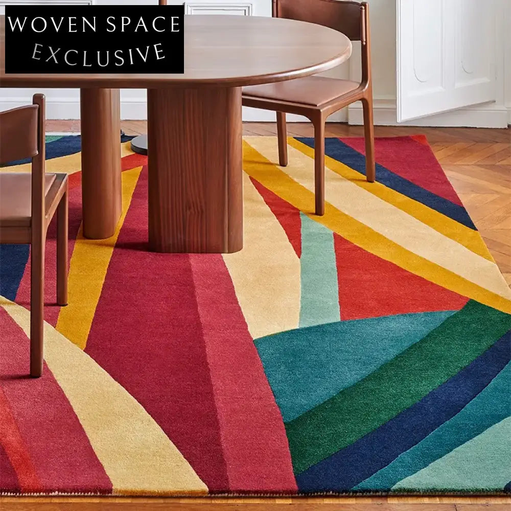 Handmade Custom Nordic Designer Artistic Pattern Living Room Bedroom Carpet