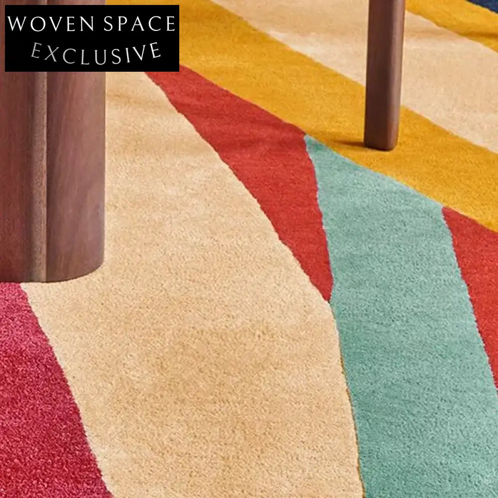 Handmade Custom Nordic Designer Artistic Pattern Living Room Bedroom Carpet