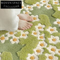 Handmade Forest Green Milk Silk Round Area Rug for Living Room