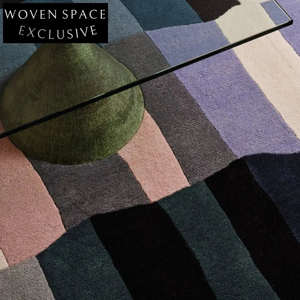 Handmade French Medieval Geometric Polyester Area Rug for Living Room Bedroom