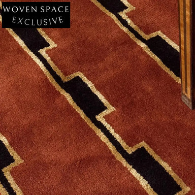 Handmade French Red Area Rug for Luxury Living Rooms, 13mm Thick