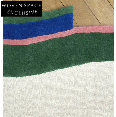 Handmade French Retro Cream Irregular Polyester Area Rug for Living Room