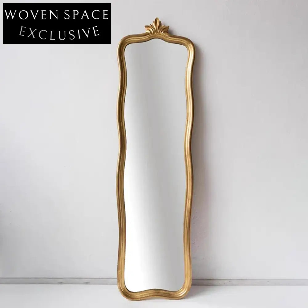 Handmade Golden Arch Full-Length Floor Mirror for Modern Home Decor & Dressing
