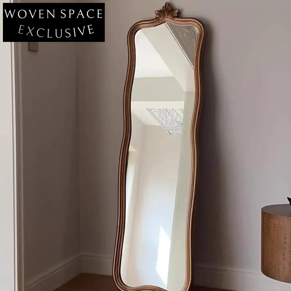 Handmade Golden Arch Full-Length Floor Mirror for Modern Home Decor & Dressing