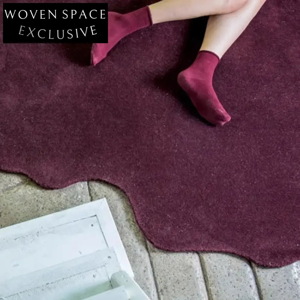 Handmade Irregular Solid Polyester Area Rug for Modern Living Room Decor