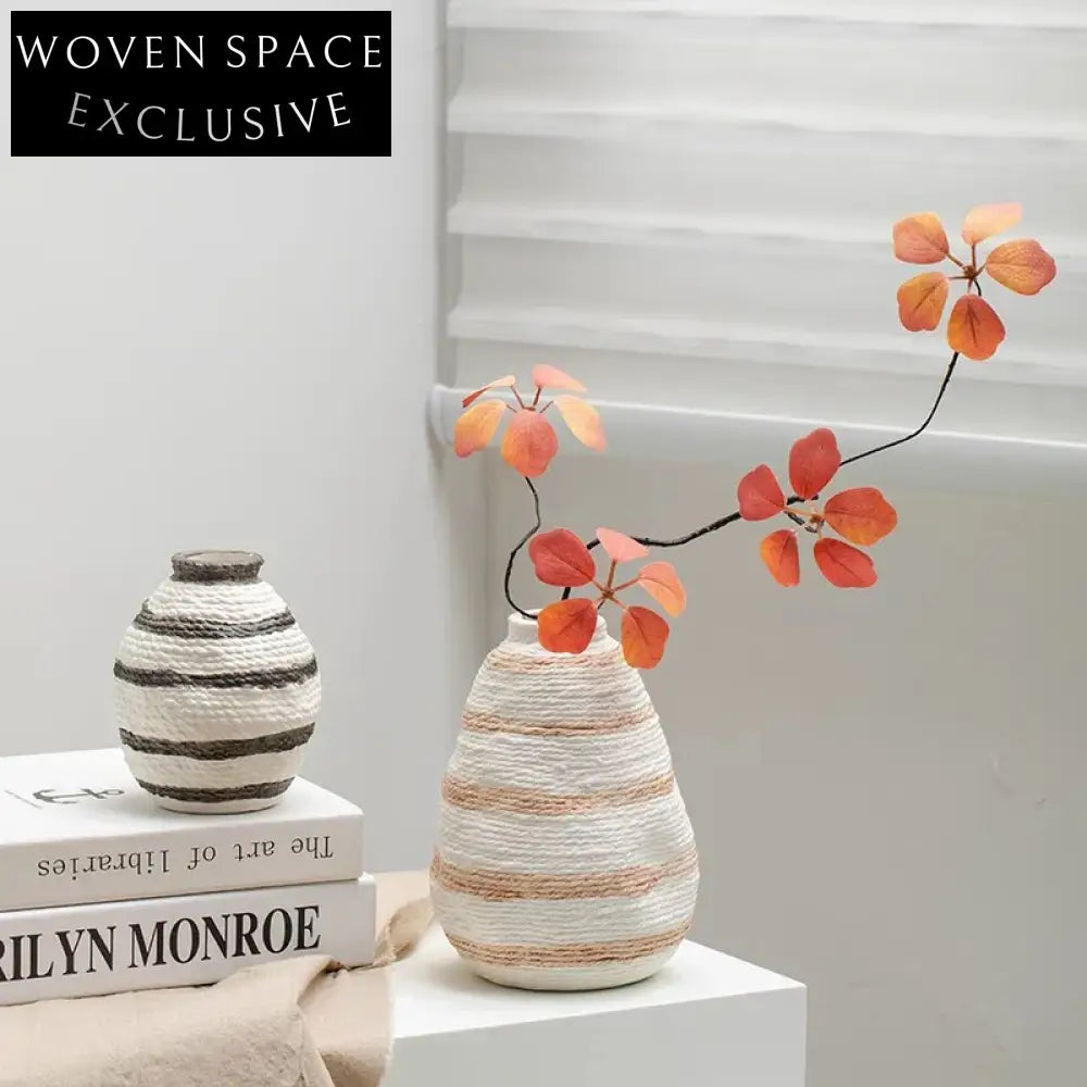 Handmade Minimalist Ceramic Flower Vase Set for Home Decor, Cafe Art Vases