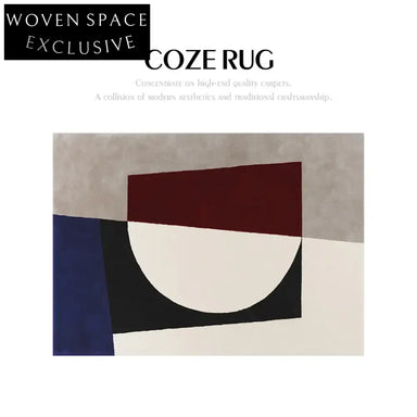 Handmade Minimalist Modern French Style Bauhaus Geometric Area Floor Rug for Home