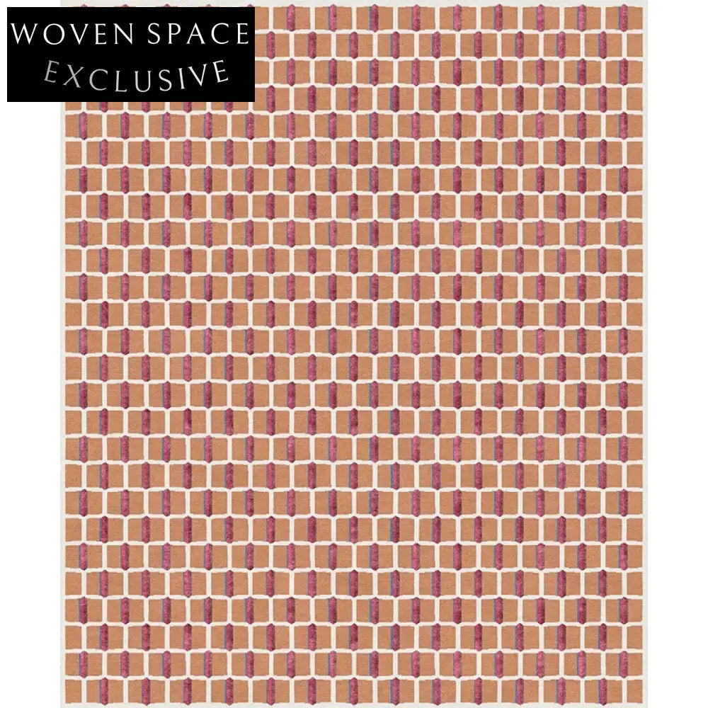 Handmade Modern 13mm Polyester Area Rug – Cream French Striped Living Room Carpet