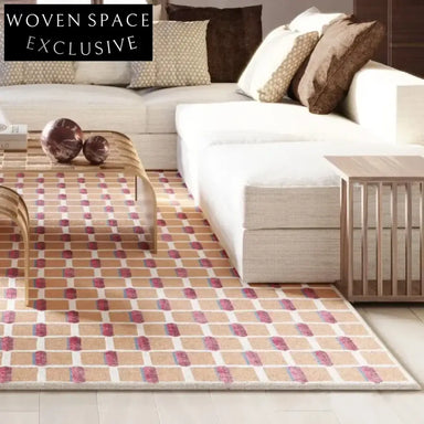 Handmade Modern 13mm Polyester Area Rug – Cream French Striped Living Room Carpet