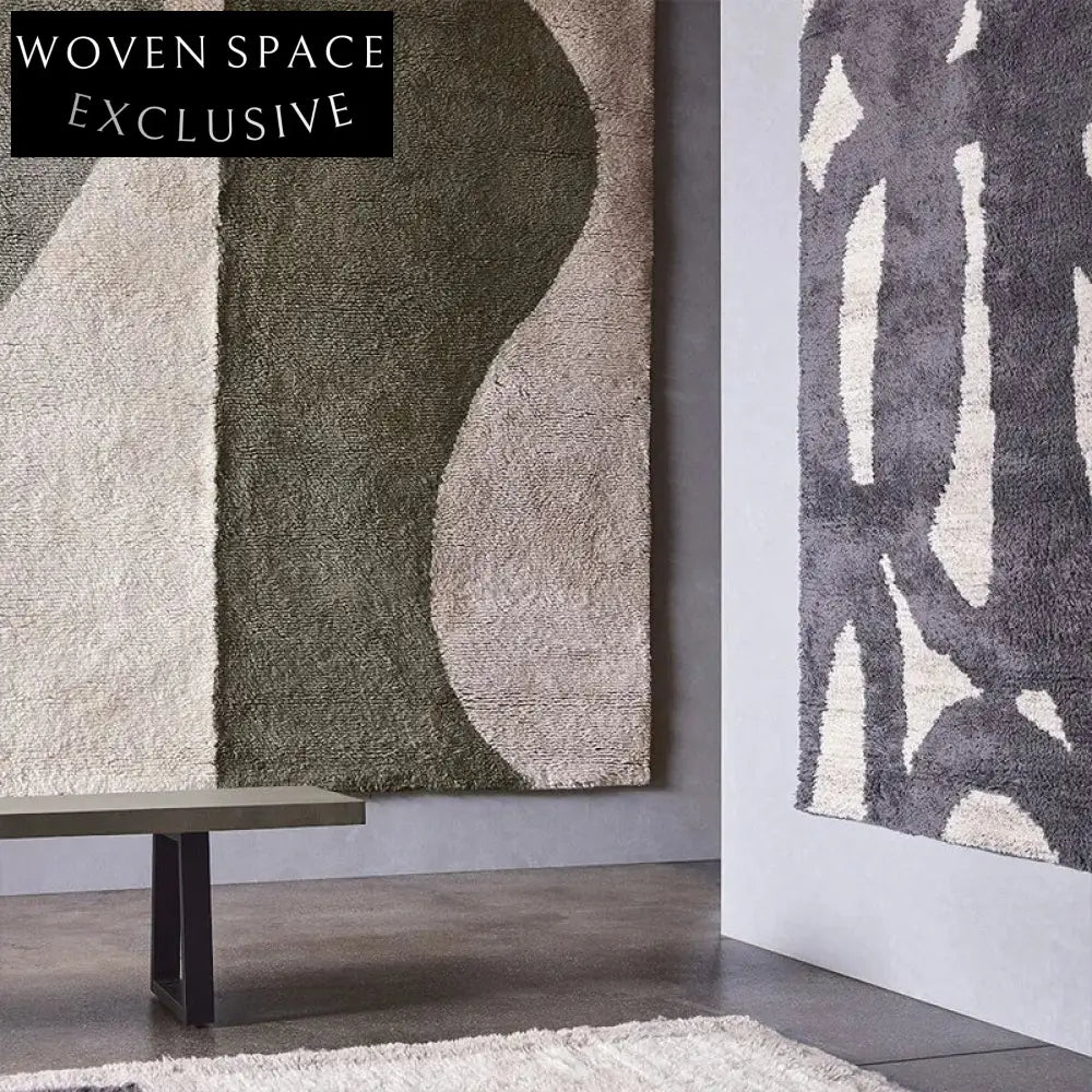 Handmade Modern French-Style Polyester Rug for Elegant Bedroom Living Room Decor