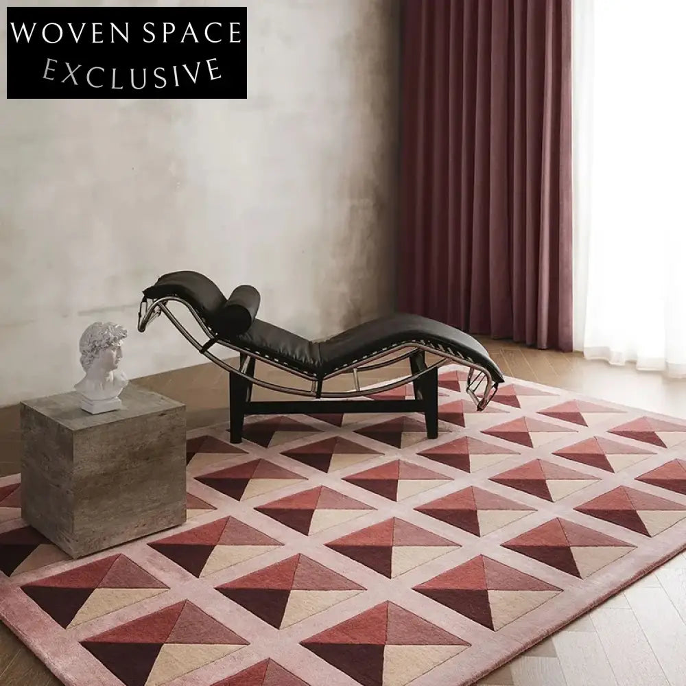 Handmade Modern Geometric Pattern Polypropylene Area Rug for Living Room Decor